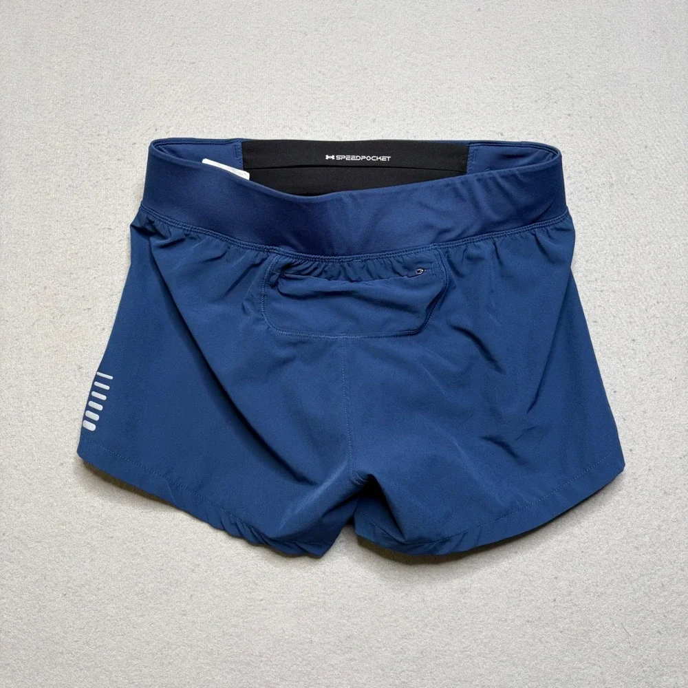 Under Armour Shorts Womens XS Blue Speedpocket HeatGear Running Athletic